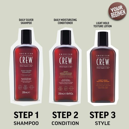 American Crew Daily Silver Shampoo - Removes Brassy Tones, Naturally Derived Vegan Formula, 8.4 Fl Oz
