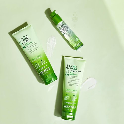 Giovanni 2Chic Ultra-Moist Shampoo & Conditioner Set - Avocado & Olive Oil for Natural Growth | 24 Fl Oz (Set of 2)