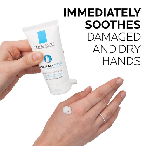La Roche-Posay Cicaplast Hand Cream - Instant Relief Moisturizing Lotion for Dry, Cracked Hands | Non-Greasy, Fragrance-Free
