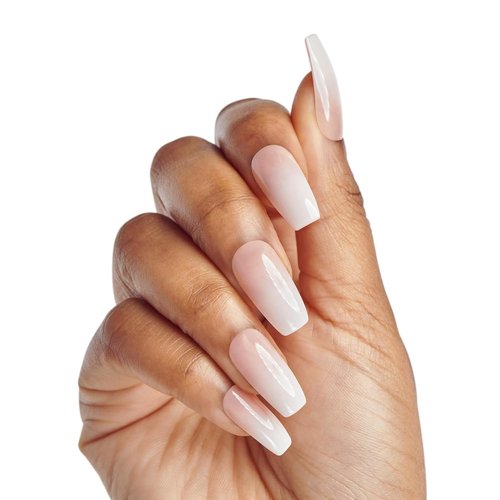 KISS Classy French Nail Manicure Kit - Long Coffin Shaped Fake Nails with Gel Finish | 28 Count 'Be-You-Tiful'