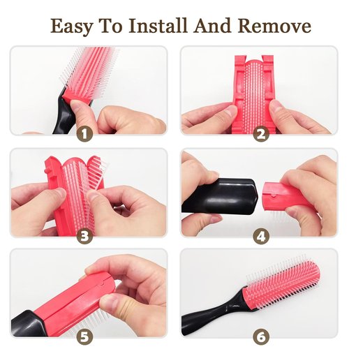 Quacc Detangling Hair Brush - 9 Rows Cushion Nylon Bristles for Curly Hair | Wet or Dry Use