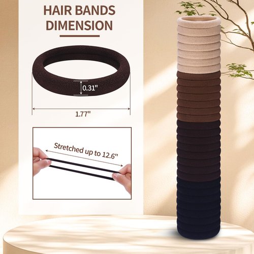 150 Pcs Seamless Elastic Hair Ties No Damage for Thick & Thin Hair, Ponytail Holders, Elastics, Soft Pony Tails Bands for Women, 4 Neutral Colors