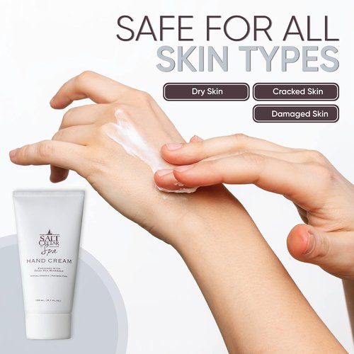 Salt Cellar Spa Dead Sea Mineral Hand Cream - Fast Absorbing Moisturizer for Dry Skin | 5.1 FL oz (150 ml)