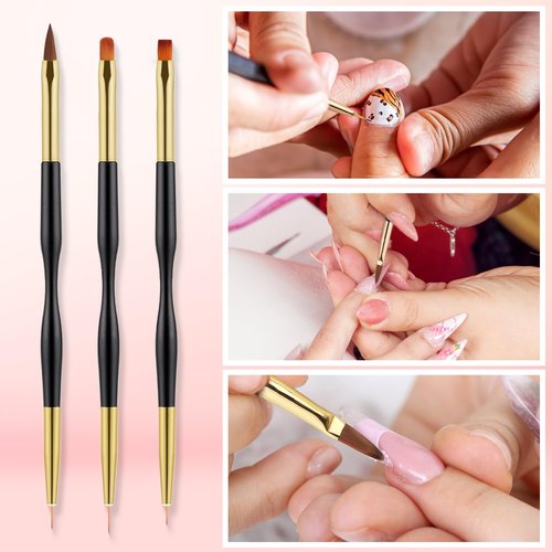 CHEMAILON 25 Piece Nail Art Tools, Nail Brush Set,Palette, Stand & 2-way Acrylic Silicone Engraving Pen Dotting Pen Tools,For Nail Art DIY Home