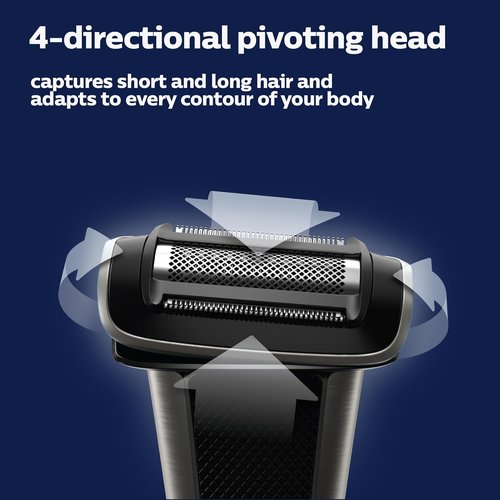 Philips Bodygroom 7000 Series - Showerproof Men's Body Trimmer with Adjustable Comb | 80 Min Runtime