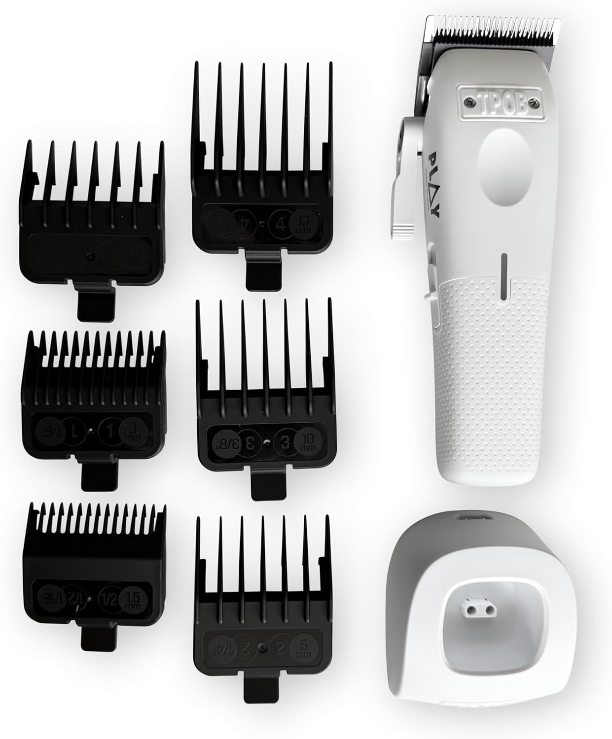 TPOB Mini Play Professional Hair Clippers - Compact Design for Precision Trimming | White