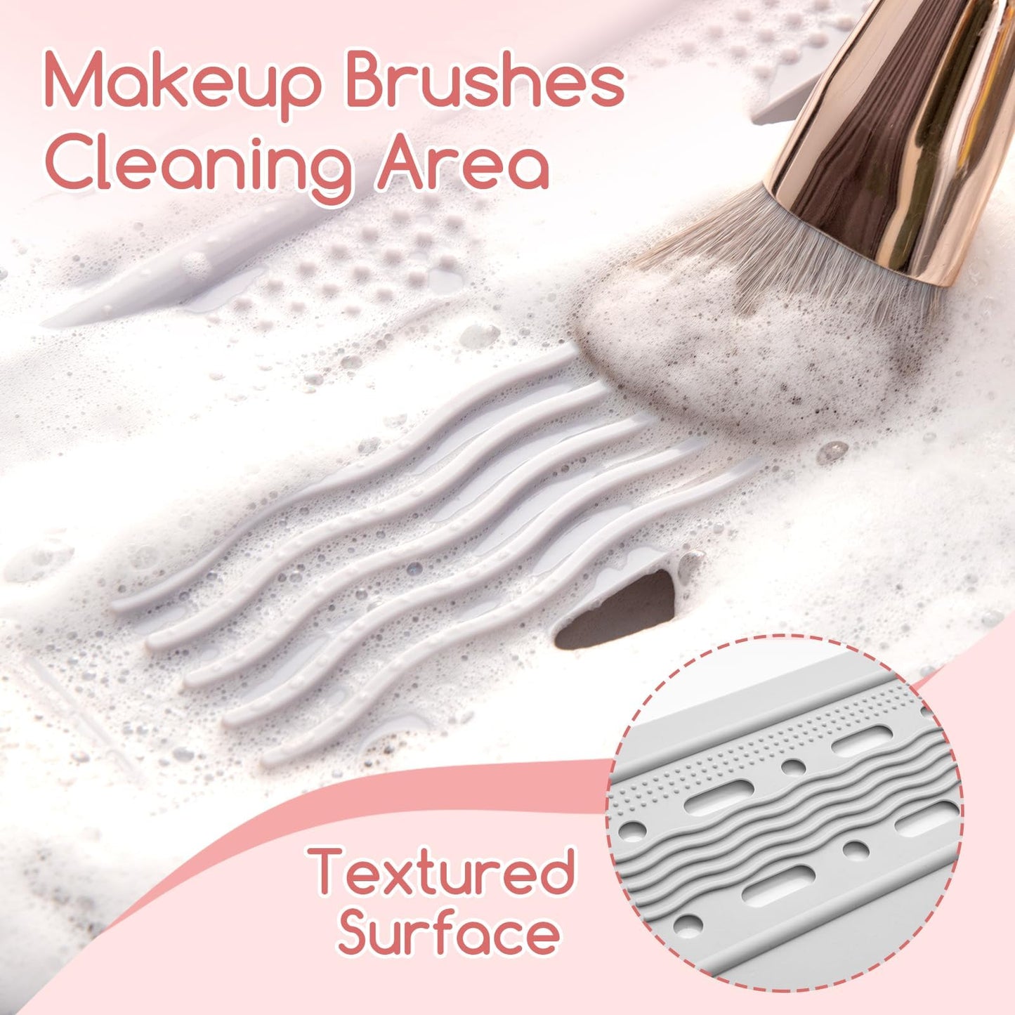 iArtker Bathroom Sink Cover, Silicone Beauty Makeup Brush Cleaning Mat, Foldable Space Saver Mat for Countertop, Heat-Resistant Sink Cover for Counter Space