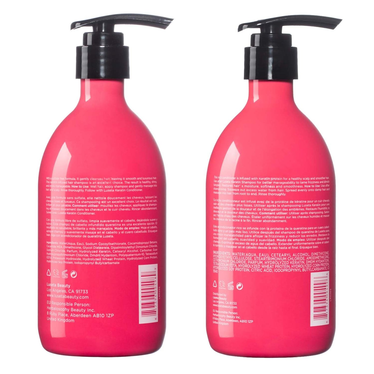 Luseta Hyaluronic Acid Moisturizing Shampoo & Conditioner Set for Dry and Damaged Hair, Sulfate Free Shampoo and Conditioner for Women Infused with Argan Oil and Shea Butter Paraben-Free2 x 16.9oz