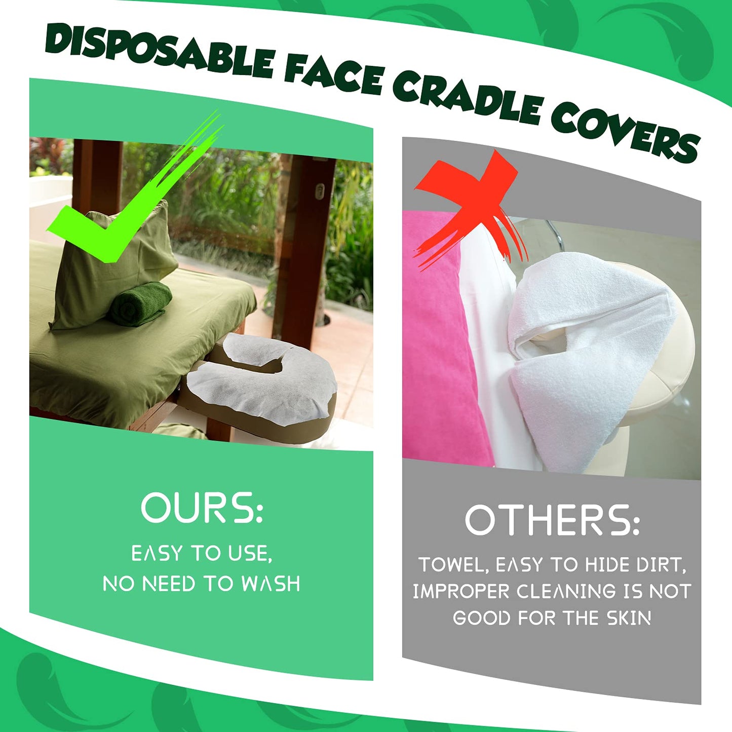200 Pieces Disposable Face Cradle Covers Massage Headrest Covers for Massage Tables and Massage Chairs Beauty Spa Salon Bed, 11.8 x 15.7 Inches (White)
