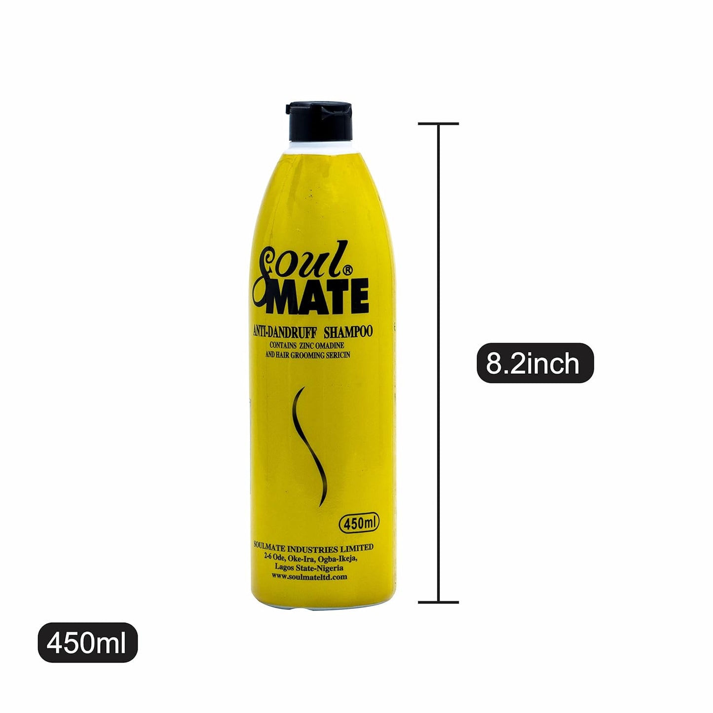 SOUL MATE Anti-Dandruff Shampoo - Sericin Formula for Itchy Scalp Relief | 15.2oz Residue-Free Treatment