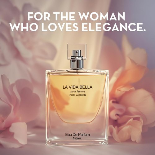 La Vida Bella Perfume by A CENTER - 3.4oz Eau de Parfum Spray | Floral & Sweet Fragrance with Iris, Patchouli, Vanilla & Spun Sugar