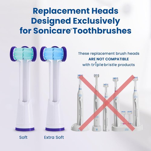 Philips Sonicare® Replacement Toothbrush Heads - Extra Soft Bristles for DiamondClean & Flexcare+ | 3 Pack