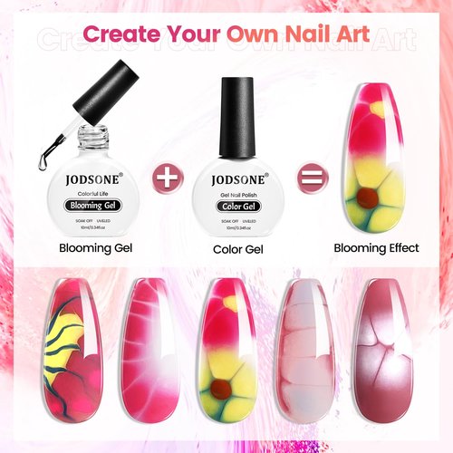 JODSONE Blooming Gel Nail Polish - Clear Marble Effect for Floral & Watercolor Designs | 10ML