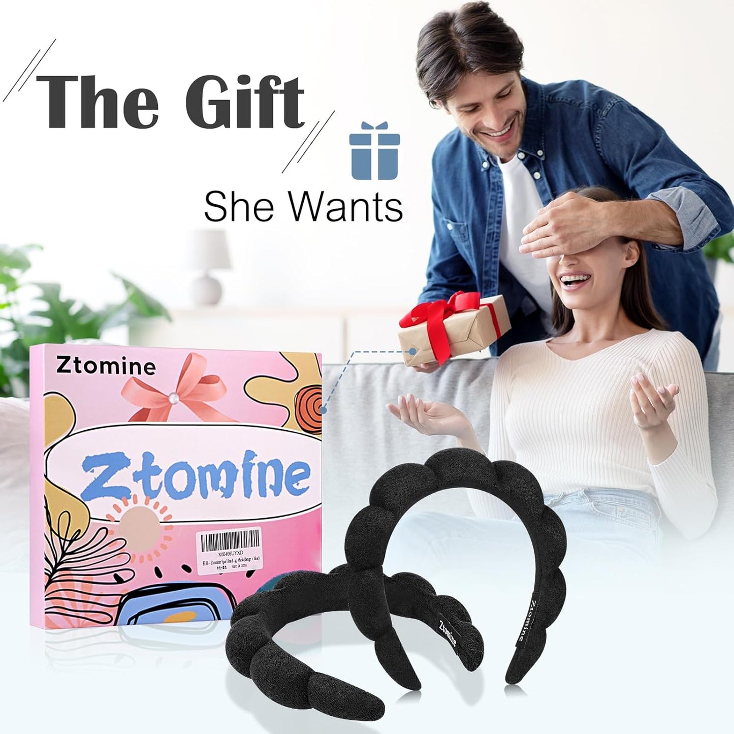 Ztomine Spa Headbands - Terry Cloth Makeup Headband Set of 2 for Face Washing & Skincare