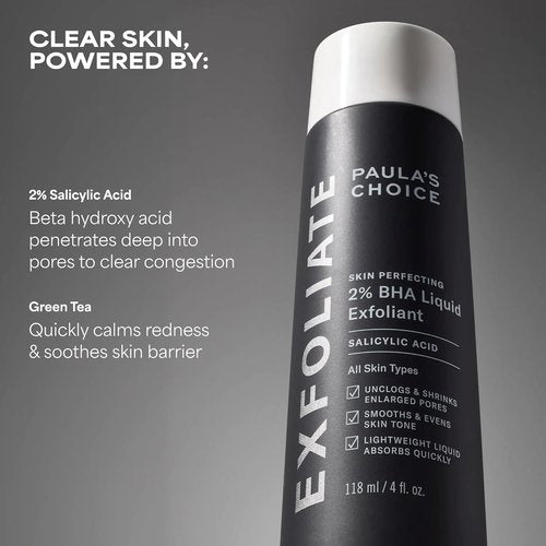 Paula's Choice SKIN PERFECTING 2% BHA Liquid Exfoliant - Salicylic Acid Facial Polish for Pores & Fine Lines, Fragrance-Free
