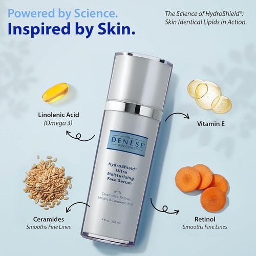 Dr. Denese SkinScience HydroShield Retinol Serum - Hydrating 4 oz Formula with Retinol & Ceramides | Dermatologist Tested, Cruelty-Free