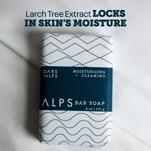 Oars + Alps Exfoliating Bar Soap for Men - Deep Cleaning with Shea Butter & Jojoba Oil | 1 Pack