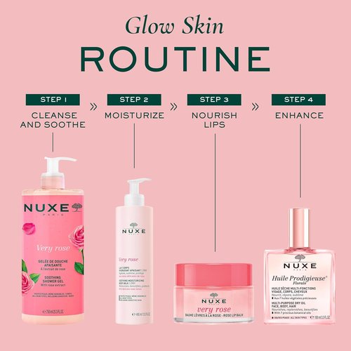 NUXE Very Rose Shower Gel - Soothing Body Wash for All Skin Types | Delicate Rose Scent
