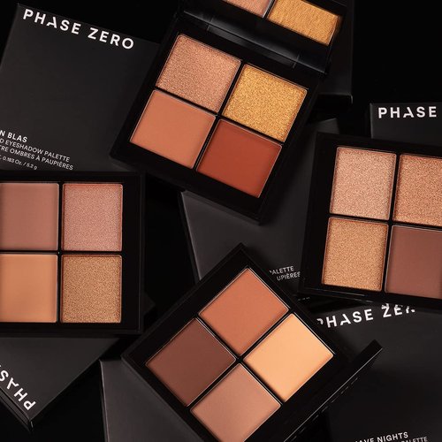 PHASE ZERO Makeup Quad Eyeshadow Palette - Bombay Rose | Pigmented Warm-Toned Neutrals - 5.2g / 0.183 Oz.