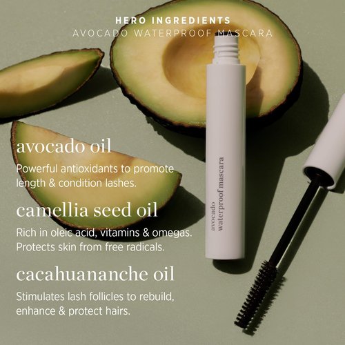 Ere Perez - Avocado Waterproof Mascara | Lengthens & Nourishes Lashes | Vegan & Cruelty-Free | Black, 0.35 oz