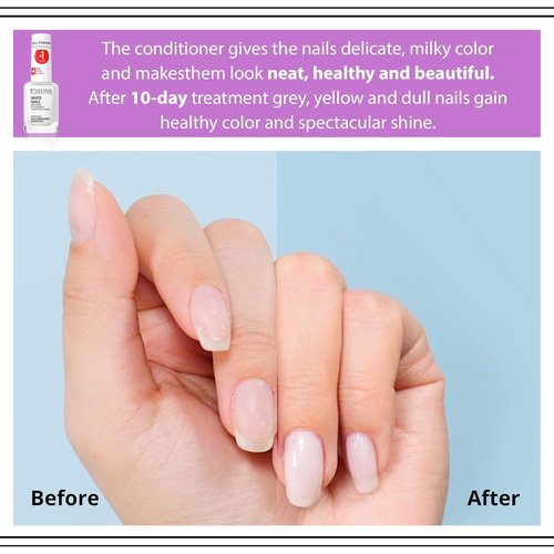 Eveline Cosmetics Nail Whitener - 3 In 1 Formula for Instant Brightening & Whitening