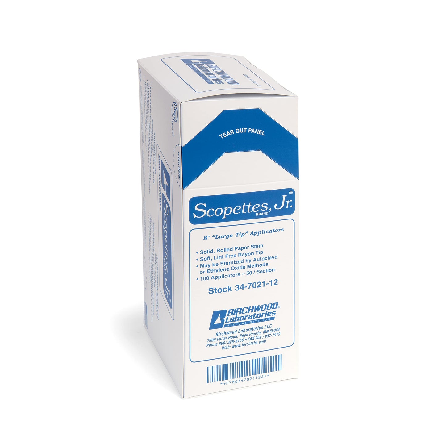 Scopettes Jr. 8" Large Tip Applicator Swabs 100/bx