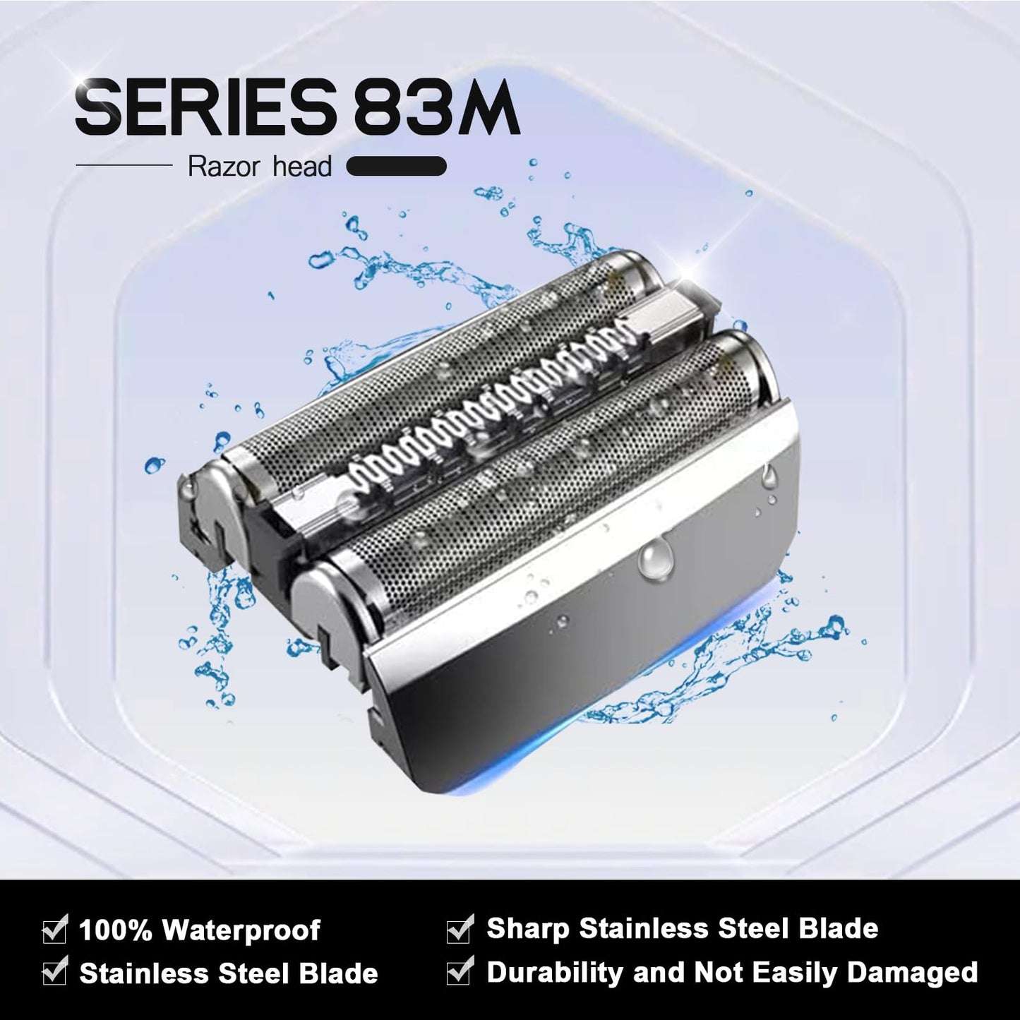 83M Series 8 Replacement Head Compatible with Braun S8 Replacement Head Wet and Dry,Upgrade Foil & Cutter for Braun Series 8 Replacement Head Electric Razor Blades Model 8370cc 8340s 8350s 8467