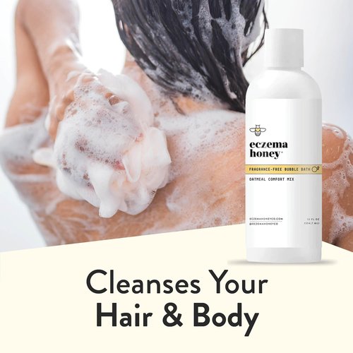 ECZEMA HONEY Oatmeal Comfort Bubble Bath - Fragrance-Free Moisturizing Soak for Sensitive Skin (12 Oz)