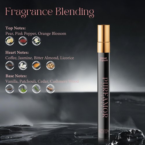 PUREAMOR Pheromones Perfumes for Women, Amber Vanilla Extrait de Parfum Oil Spray, 12ml (0.41 fl.oz) Long-Lasting Travel Size Elegant Warm & Sweet Fragrance, Ideal Gift for Her, Made in USA