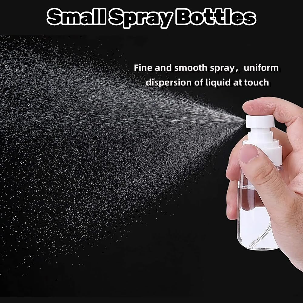 TOSERSPBE Spray Water Bottle Hair Mister Fine Mist Stylist Sprayers 360 Empty Small Misting Spritzer erfume Atomizer with Pump Clear Containers (4PCS/1oz)