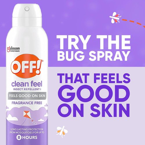 OFF! Clean Feel Insect Repellent Aerosol - 20% Picaridin Bug Spray for Long-Lasting Mosquito Protection | 5 oz