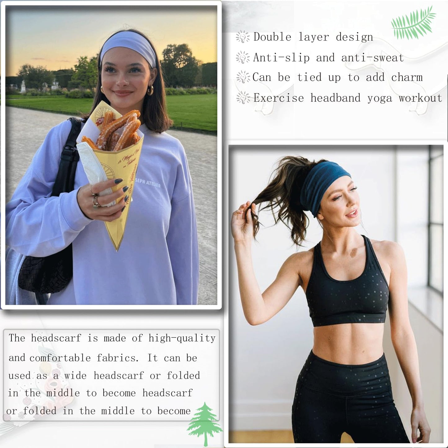 TuTive Extra Wide Headbands for Women Head Bands for Women's Hair Band Stretchy Turban Girls Styling Accessories 6 Pack Skincare Headband Sports Headbands Trendy Head Bands for Women