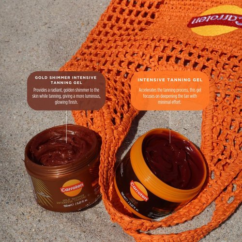 Carroten Intensive Tanning Gel - Non-Greasy Browning Tan Accelerator with Carrot & Coconut Oil | 5 Fl Oz