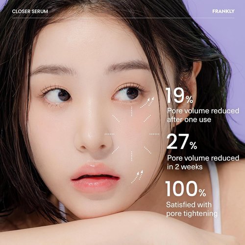 FRANKLY Closer Serum - Pore Minimizer with 9 Peptides & Vegan Collagen | Korean Anti-Aging Hydration | 1.01 fl oz