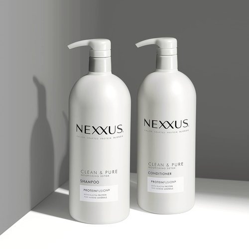 Nexxus Clean and Pure Clarifying Shampoo & Conditioner 2-Pack - Nourishing ProteinFusion, Paraben-Free, 33.8 oz