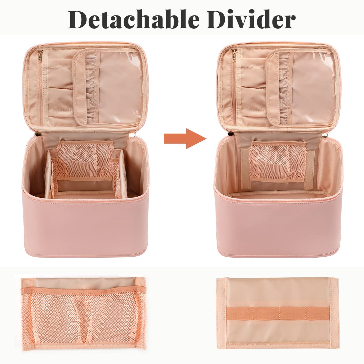 OCHEAL Makeup Bag, Large Travel Makeup Bag Cosmetic Bags for Women Traveling Washable Make Up Bag Organizer Case -Large Pink