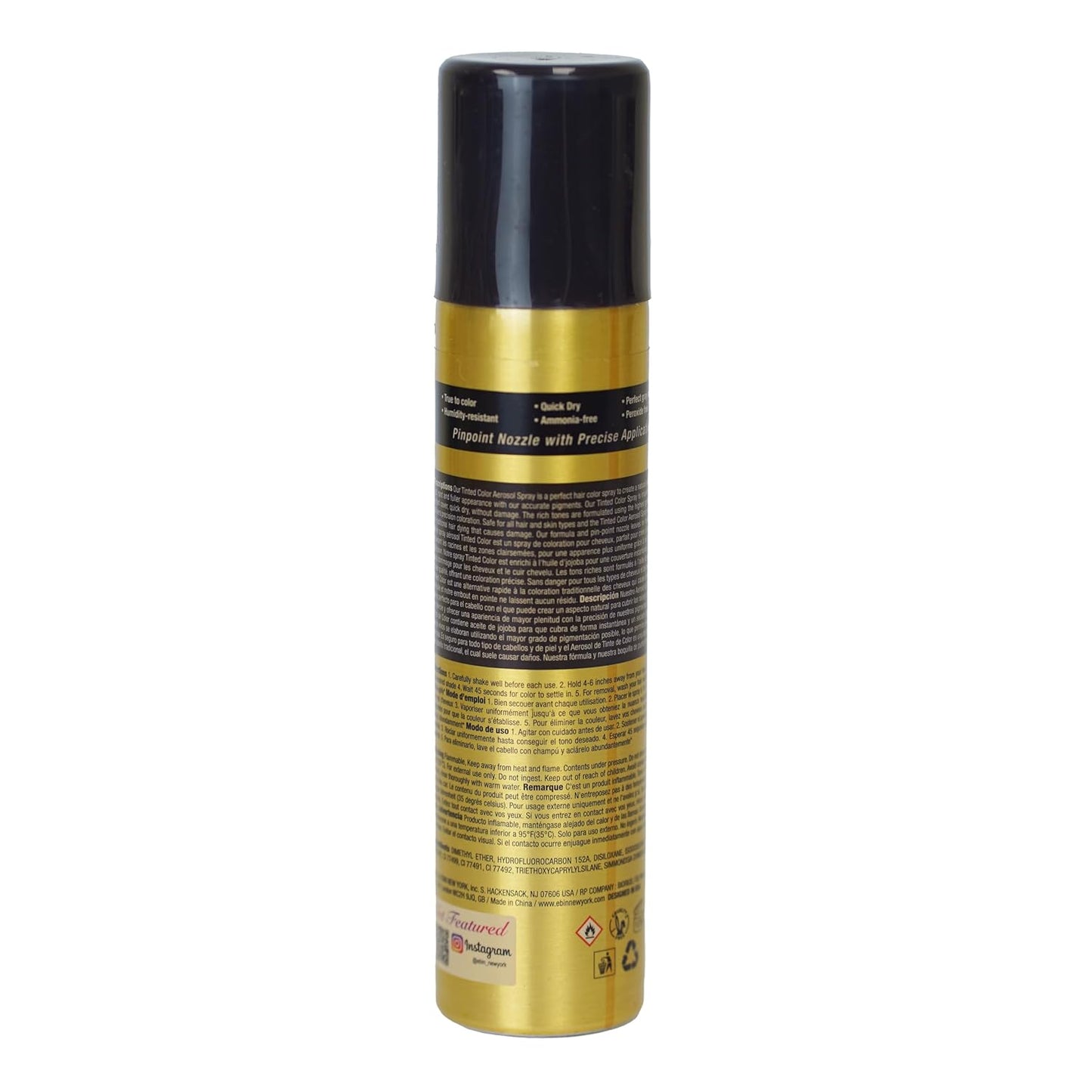Tinted Color Temporary Root Touch Up Hair Spray - Dark Brown | Quick Dry, Humidity-Resistant, Jojoba Oil Infused, 3.38oz