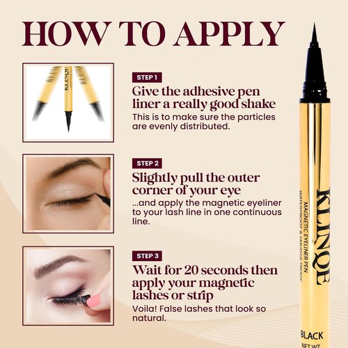 Black Eyeliner Magnetic Lash Glue - Latex-Free Adhesive for Strong Hold & Smudge-Proof Wear