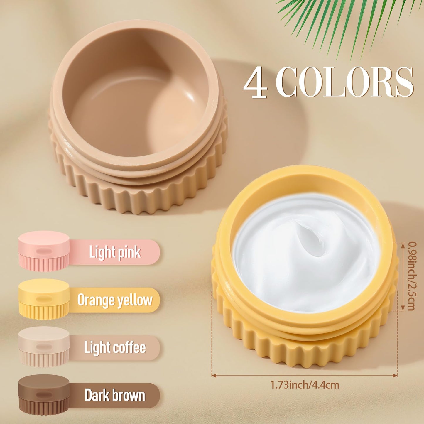 Maxcheck 4 Pcs Travel Containers for Toiletries Small Silicone Cream Jars 0.68 oz Travel Size Container Leakproof Travelling Accessories with Lid for Cosmetic Body Skin Cream(Classic Color)