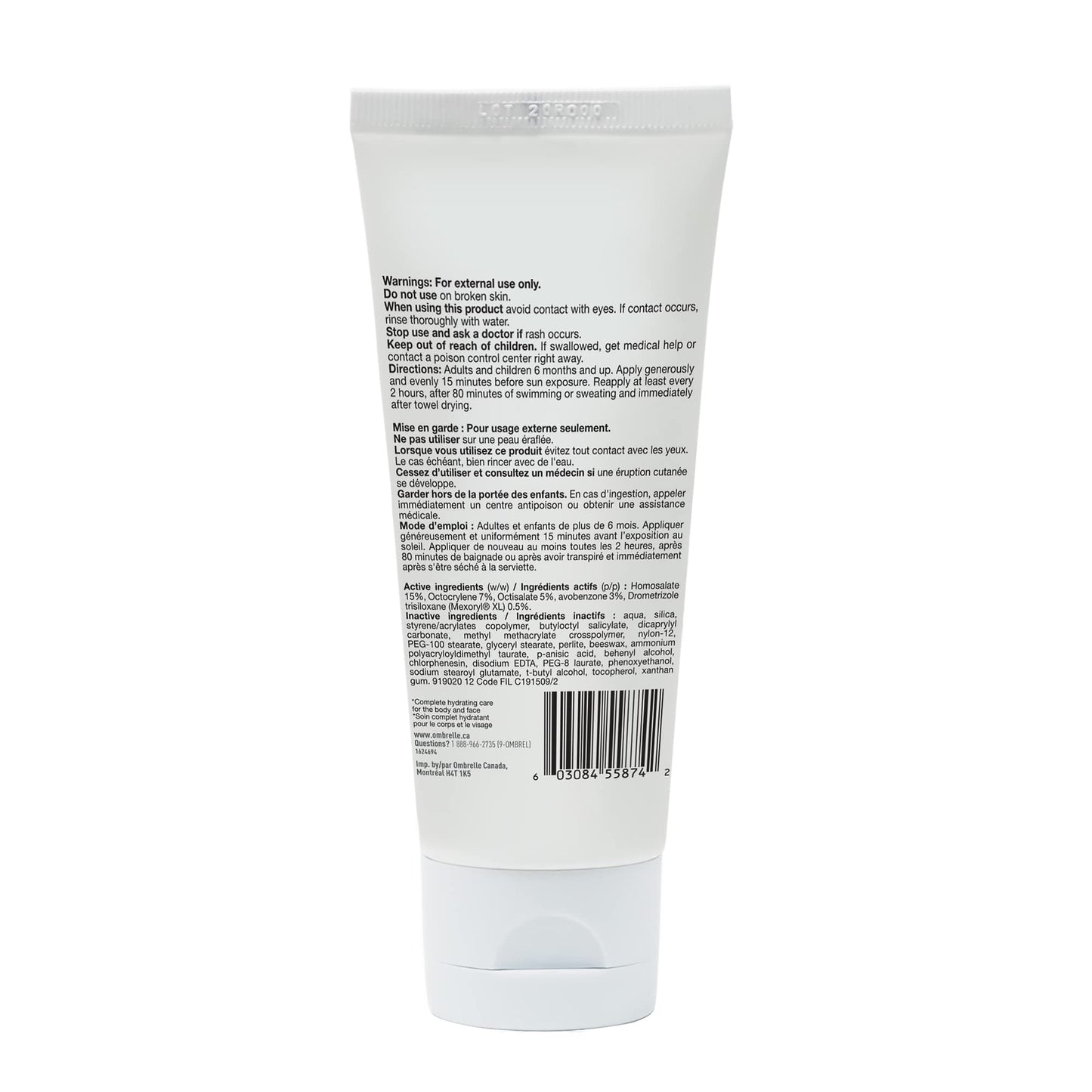 Garnier Ombrelle Complete Dry Touch Sunscreen Lotion, SPF 60, For Face & Body, For Sensitive Skin, Water-Resistant, Non-Sticky, Hypoallergenic, Very High Broad Spectrum UVA/UVB Protection, 90ml