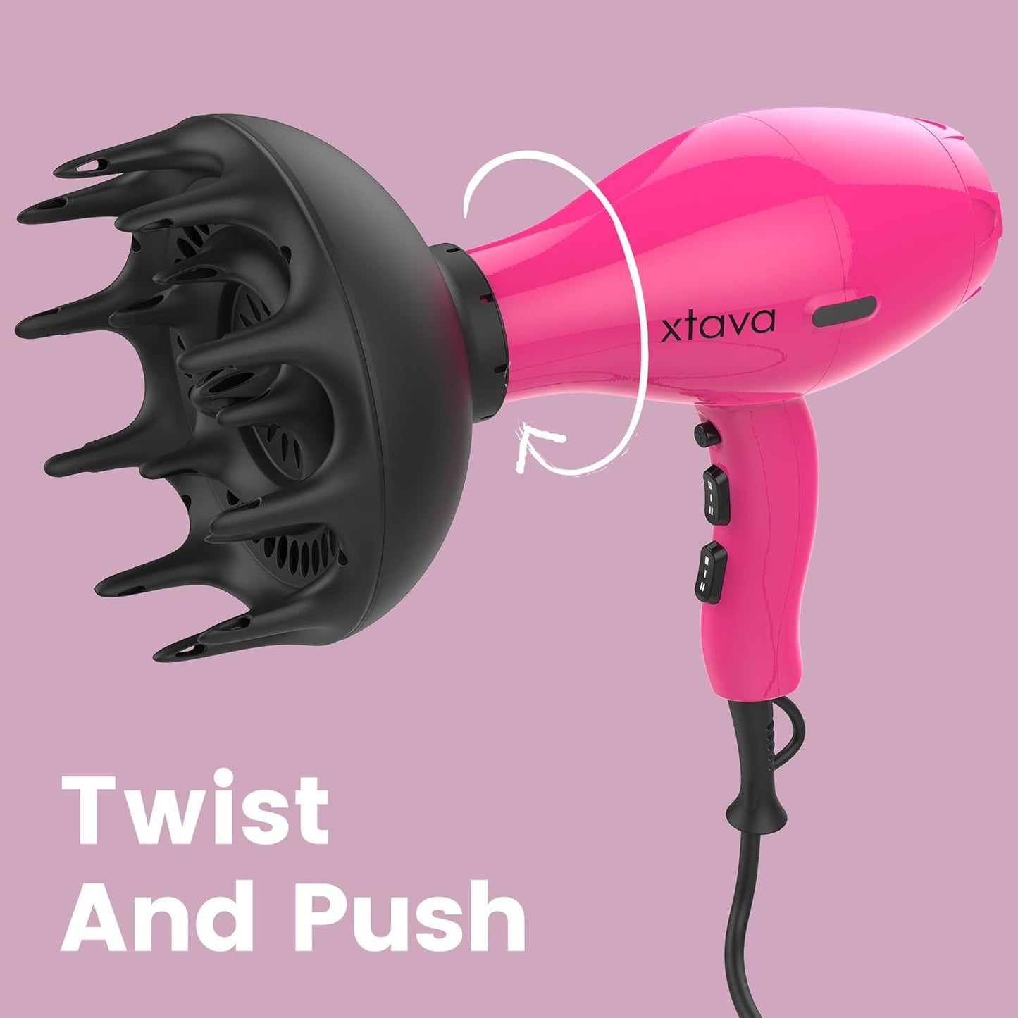 Xtava Black Orchid Hair Diffuser - Curly Hair Blow Dryer Attachment for Frizz Control