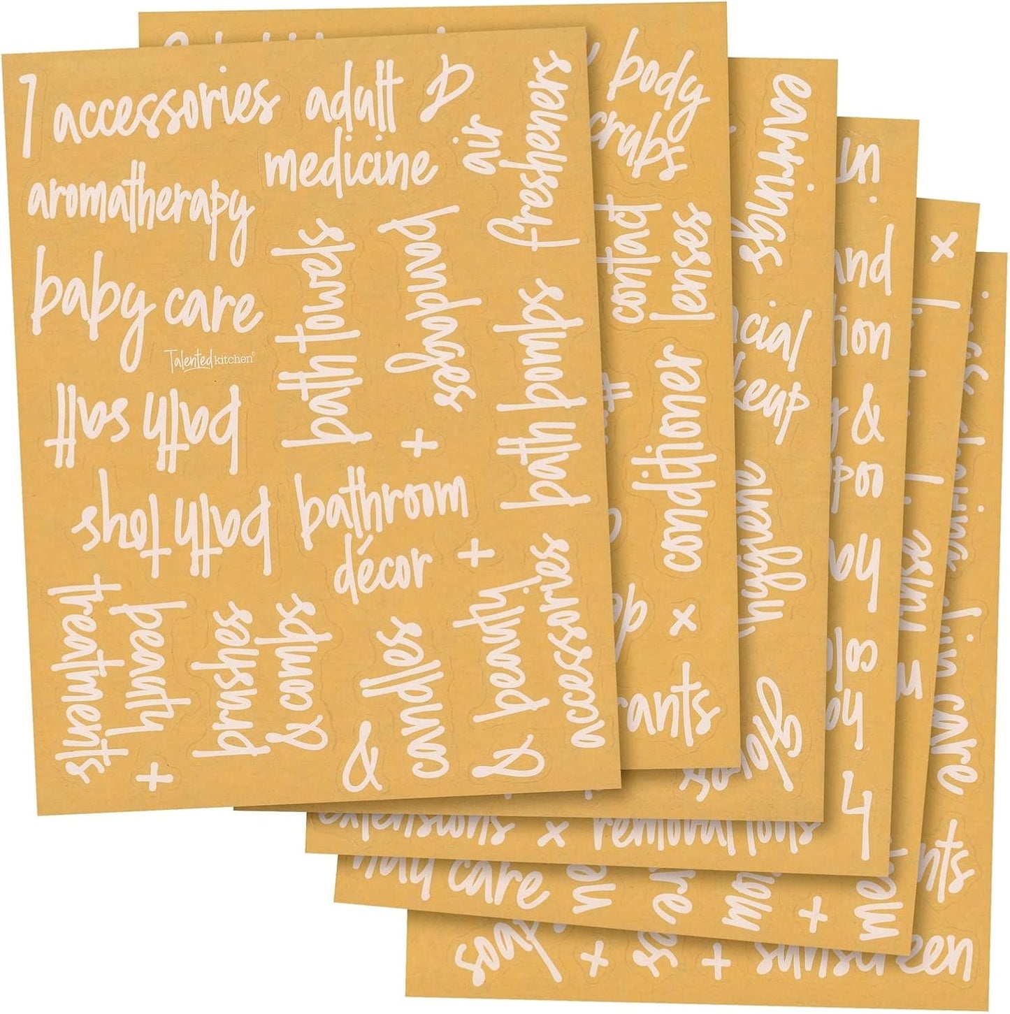 Transparent Vinyl Kitchen & Bathroom Labels - 192 Waterproof Stickers for Jars & Makeup Storage