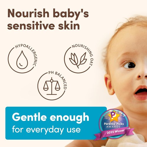 Aveeno Baby Daily Moisture Body Wash & Shampoo - Gentle 2-in-1 Formula with Oat Extract, 18 fl. oz.