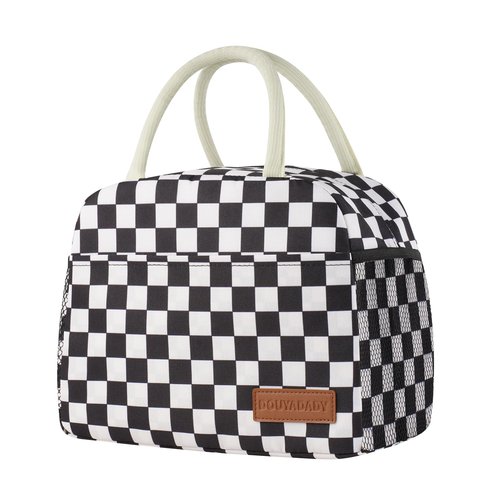 Lunch Bag Women/Men Lunch Box Women/Men (Baby blue+White Stripes)