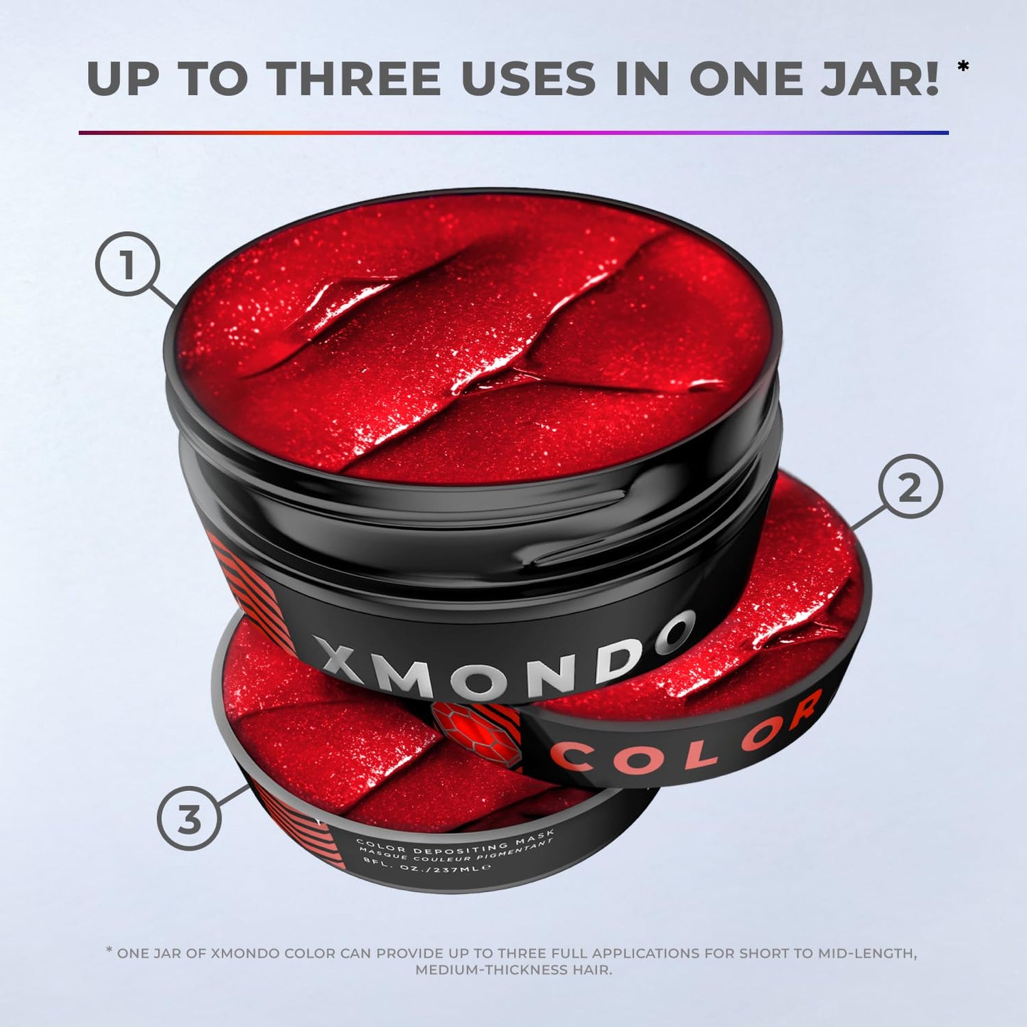XMONDO Color Amber Depositing Mask - Semi-Permanent Red Hair Dye with Bond Booster & Hyaluronic Acid | Vegan Formula, 8 Fl Oz