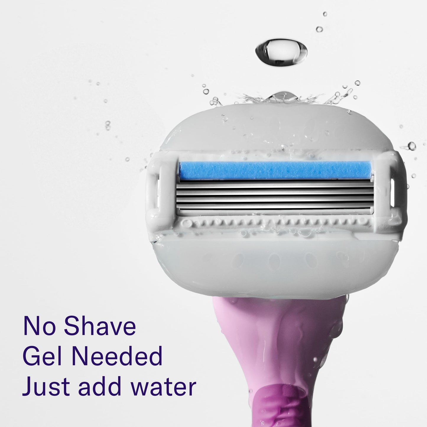 Flamingo Moisture Plus Women's Razor Set - Razor Handle, 4 Razor Blade Refills, Shower Holder - Fig