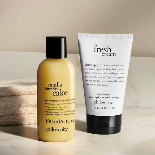Philosophy Happy Birthday Gift Set - 2-Pc. Vanilla Birthday Cake Shower Gel & Fresh Cream Lotion - Moisturizing Bath Duo for Women