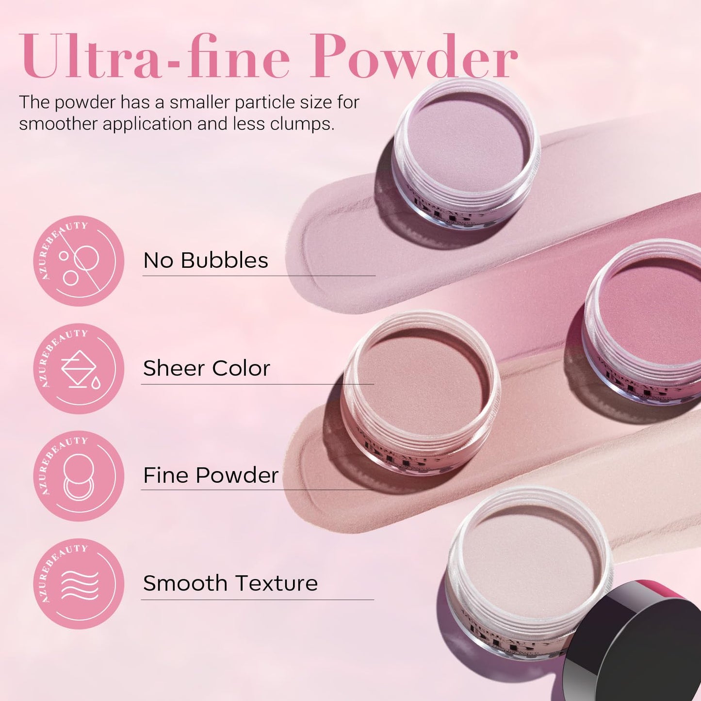 AZUREBEAUTY Dip Powder Nail Starter Kit with Matte Coat, 8 Hot Pink Glitter Neon Summer Color, Dipping Powder Liquid Set with Base/Top Coat/ Activator/10 Nail Sticks Salon at Home