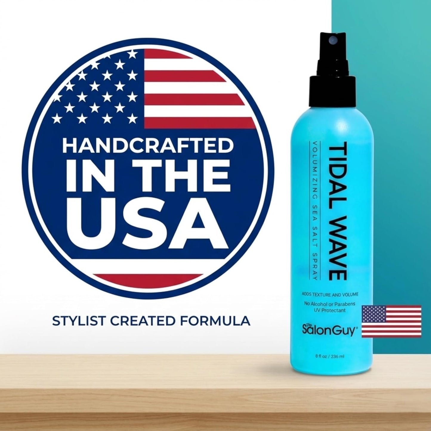 THESALONGUY Tidal Wave Sea Salt Hair Spray - Professional Volume & Texture for Beach Waves | Alcohol-Free, 8 oz