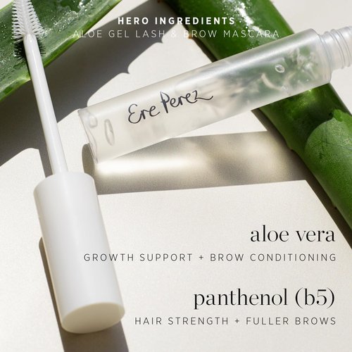 Ere Perez - Natural Aloe Gel Lash & Brow Mascara | Lengthens, Defines, Sweat-Proof | Clear, 0.35 oz | Vegan, Cruelty-Free